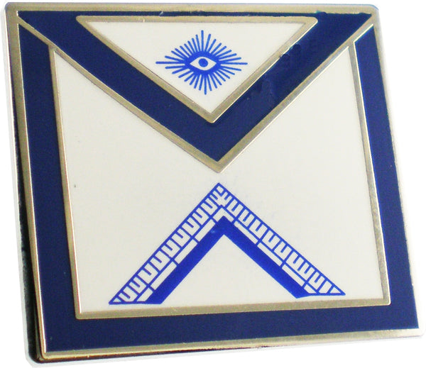 Masonic Worshipful Masters Square Apron Lodge Officer Lapel Pin [Silver]