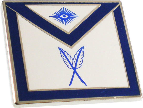 Masonic Secretary Apron Lodge Officer Lapel Pin [Silver]