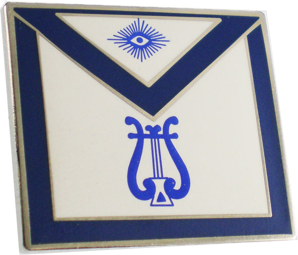 Masonic Organist Apron Lodge Officer Lapel Pin [Silver]