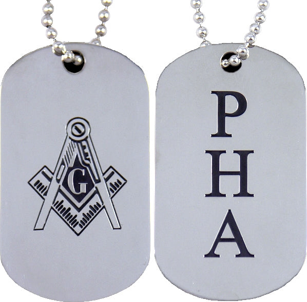 Prince Hall Mason Double Sided Dog Tag [Silver]