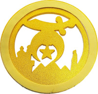 AEAONMS Shriner Round Cut Out Heavy Weight Car Emblem [Maroon]