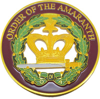 Order of the Amaranth Round Cut Out Heavy Weight Car Emblem [Gold]