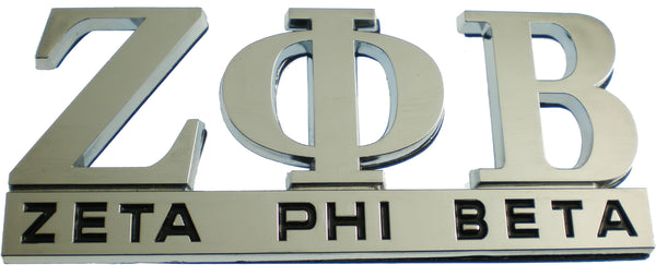 Zeta Phi Beta Chrome Cut Out Car Emblem [Silver]