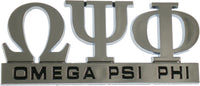 Omega Psi Phi Chrome Cut Out Car Emblem [Silver]