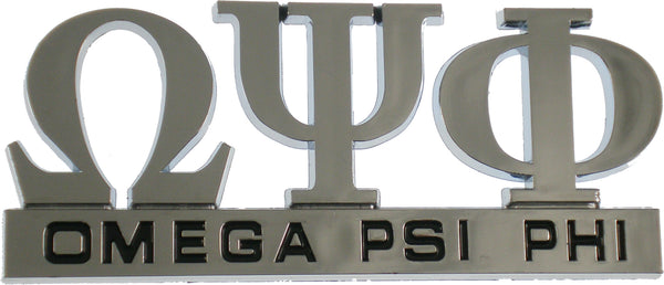 Omega Psi Phi Chrome Cut Out Car Emblem [Silver]