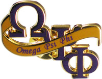 Omega Psi Phi Banner Lapel Pin [Gold]