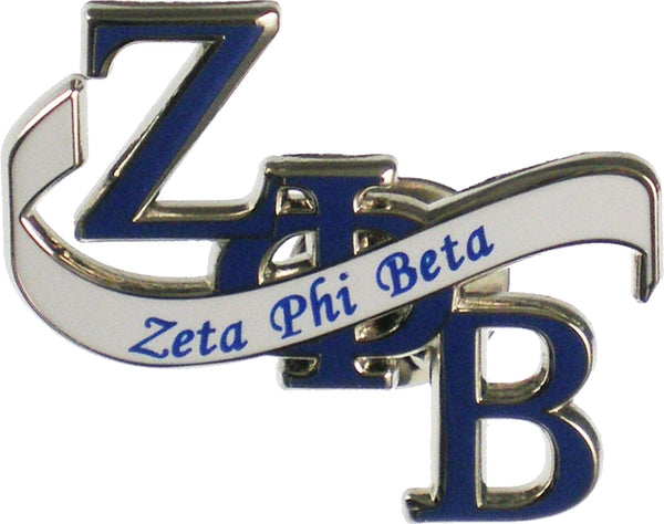 Zeta Phi Beta Banner Lapel Pin [Silver]