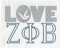 Zeta Phi Beta Love Heat Transfer [Silver/Blue]