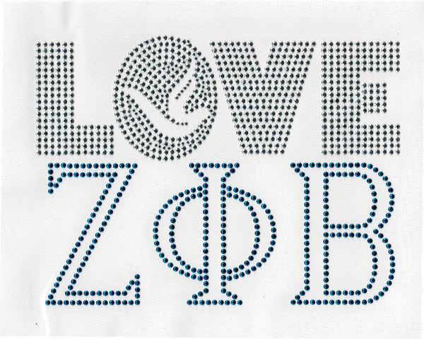 Zeta Phi Beta Love Heat Transfer [Silver/Blue]