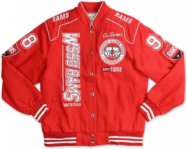 Big Boy Winston-Salem State S7 Ladies Racing Twill Jacket [Red]