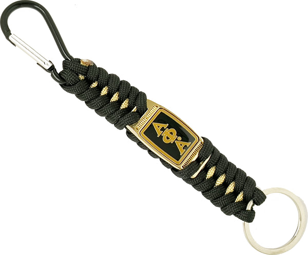 Alpha Phi Alpha Paracord Woven Carabiner Key Chain [Black]