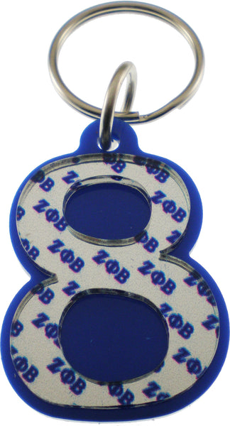 Zeta Phi Beta Line #8 Key Chain [Blue]