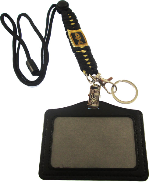 Alpha Phi Alpha Paracord Lanyard With Badge Holder [Black]