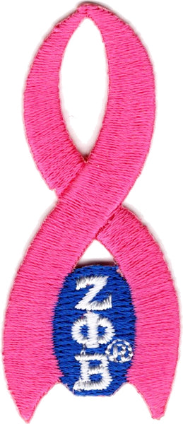 Zeta Phi Beta Pink Ribbon Iron-On Patch [Pink]