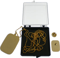Alpha Phi Alpha Gold Slab Dog Tag & Lapel Pin Set [Gold]