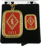 Kappa Alpha Psi Gold Slab Dog Tag & Lapel Pin Set [Gold]