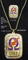 Omega Psi Phi Gold Slab Dog Tag & Lapel Pin Set [Gold]