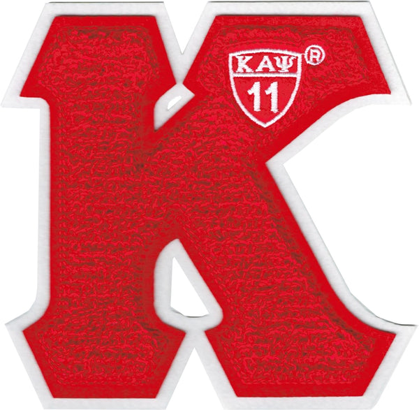 Kappa Alpha Psi Letter Shield Chenille Sew-On Patch [Red]