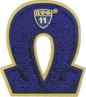 Omega Psi Phi Letter Shield Chenille Sew-On Patch [Purple]