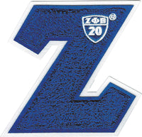 Zeta Phi Beta Letter Shield Chenille Sew-On Patch [Blue]