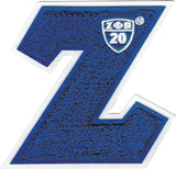 Zeta Phi Beta Letter Shield Chenille Sew-On Patch [Blue]