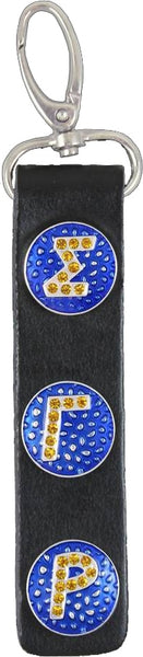Sigma Gamma Rho 3 Button Leather FOB Key Chain [Black]