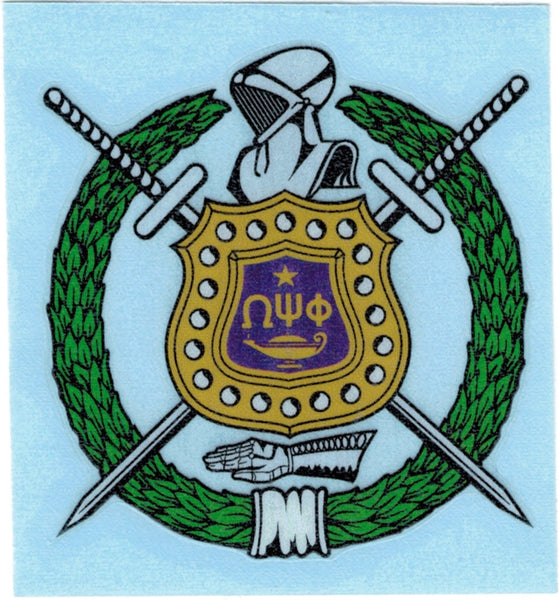 Omega Psi Phi Crest Decal Sticker [Clear]