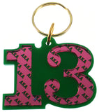 Alpha Kappa Alpha Color Mirror Line #13 Keychain [Green]