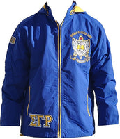 Big Boy Sigma Gamma Rho Divine 9 S3 Ladies Hooded Windbreaker Jacket [Royal Blue]