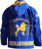 Big Boy Sigma Gamma Rho Divine 9 S3 Ladies Hooded Windbreaker Jacket [Royal Blue]