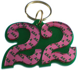 Alpha Kappa Alpha Color Mirror Line #22 Keychain [Green]