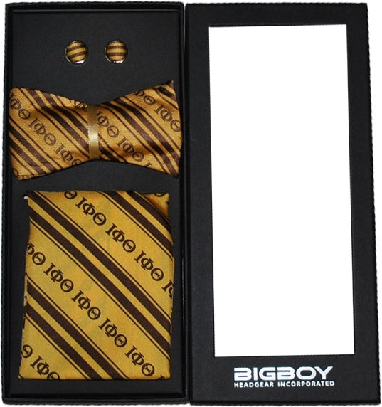 Big Boy Iota Phi Theta Divine 9 Untied Bowtie Set [Gold]