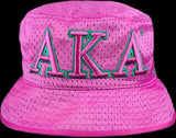 Alpha Kappa Alpha Embroidered Bucket Hat [Pink]