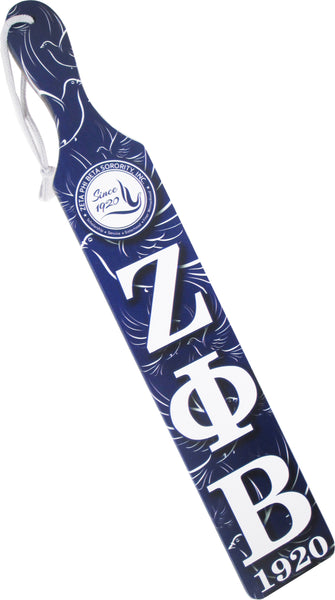 Zeta Phi Beta Printed Symbol Crest Wood Paddle [Brown]