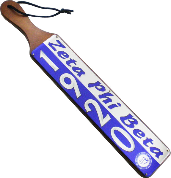 Zeta Phi Beta Acrylic Topped Mirror Year Wood Paddle [Brown]