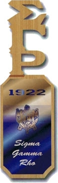 Sigma Gamma Rho Group Letters Domed Wood Wall Hanger [Brown]