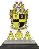 Alpha Phi Alpha Acrylic Desktop Crest With Wooden Base [Black]