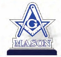 Mason Acrylic Desktop Crest With Wooden Base [Blue]