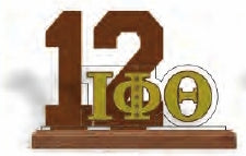 Iota Phi Theta Acrylic Desktop Line #12 With Wooden Base [Brown]