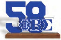 Phi Beta Sigma Acrylic Desktop Line #58 With Wooden Base [Brown]