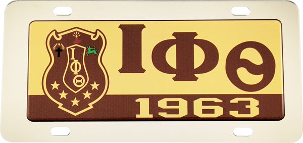 Iota Phi Theta Domed Crest Tag License Plate [Silver]
