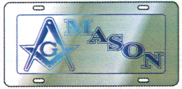 Mason Domed Crest Tag License Plate [Silver]