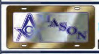 Mason Domed Crest Tag License Plate [Gold]