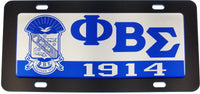 Phi Beta Sigma Domed Crest Tag License Plate [Black]