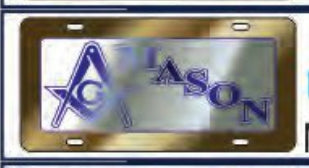 Mason Domed Crest Tag License Plate [Gold]