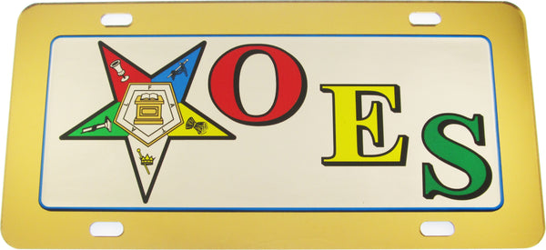 Eastern Star Domed Crest Tag License Plate [Gold]