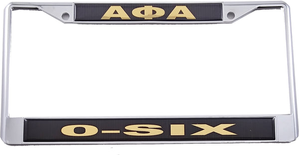 Alpha Phi Alpha O-Six Domed Call Tag License Plate Frame [Silver]