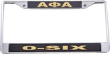 Alpha Phi Alpha O-Six Domed Call Tag License Plate Frame [Silver]