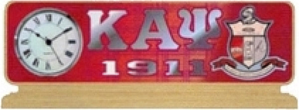 Kappa Alpha Psi Wood Desk Top Clock [Brown]