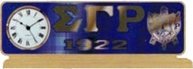 Sigma Gamma Rho Wood Desk Top Clock [Brown]